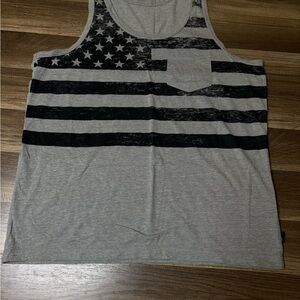 Vintage Converse All Star Men's Gray Flag Tank Top Size M Lightweight Sleeveless